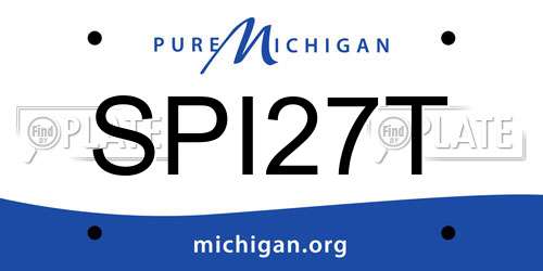 SPI27T Michigan License Plate