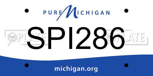 SPI286 Michigan License Plate