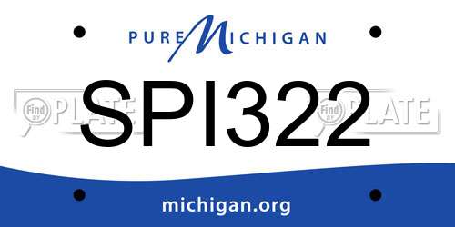 SPI322 Michigan License Plate