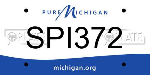 SPI372 Michigan License Plate