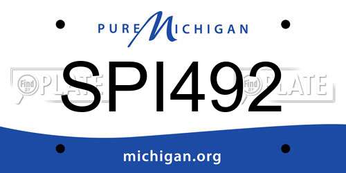 SPI492 Michigan License Plate