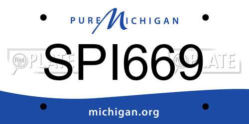 SPI669 Michigan License Plate
