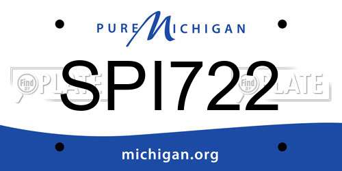SPI722 Michigan License Plate