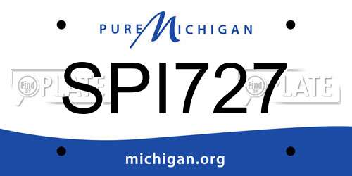 SPI727 Michigan License Plate