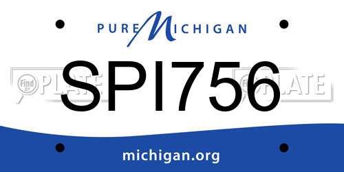 SPI756 Michigan License Plate