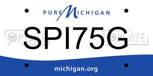 SPI75G Michigan License Plate
