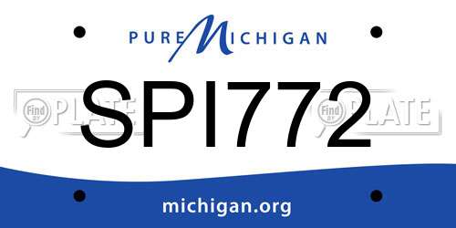 SPI772 Michigan License Plate