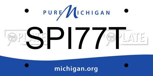 SPI77T Michigan License Plate
