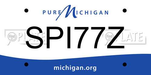 SPI77Z Michigan License Plate