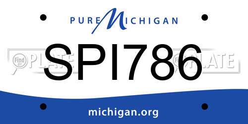 SPI786 Michigan License Plate
