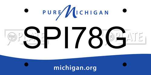 SPI78G Michigan License Plate