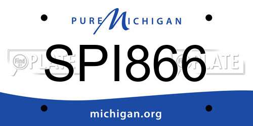 SPI866 Michigan License Plate