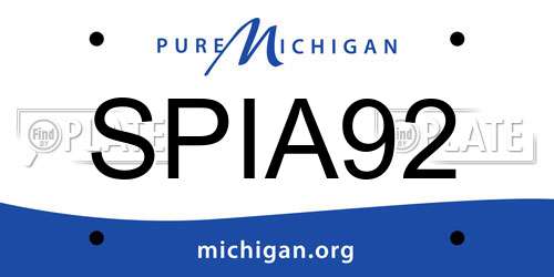 SPIA92 Michigan License Plate
