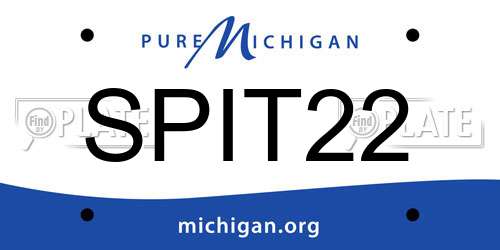 SPIT22 Michigan License Plate