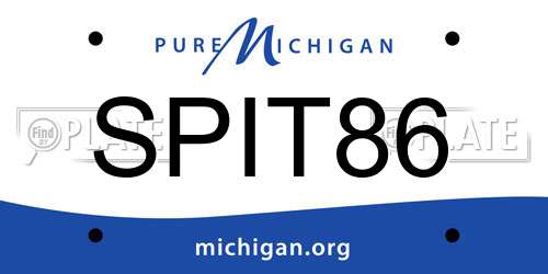 SPIT86 Michigan License Plate