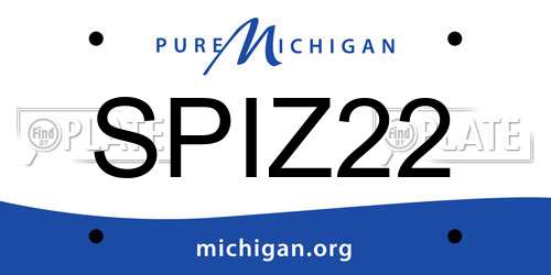 SPIZ22 Michigan License Plate