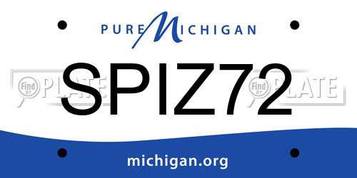 SPIZ72 Michigan License Plate