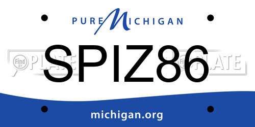 SPIZ86 Michigan License Plate