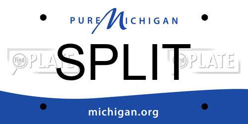 SPLIT Michigan License Plate