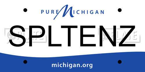 SPLTENZ Michigan License Plate