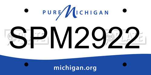 SPM2922 Michigan License Plate