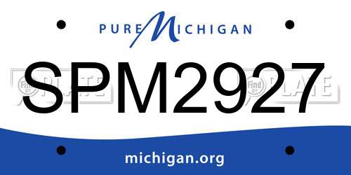 SPM2927 Michigan License Plate