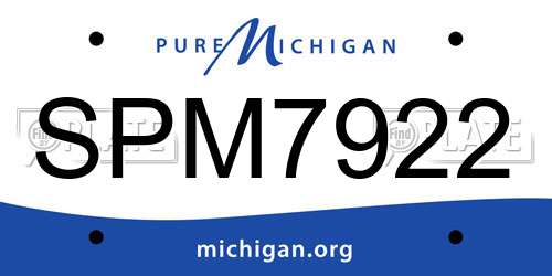 SPM7922 Michigan License Plate