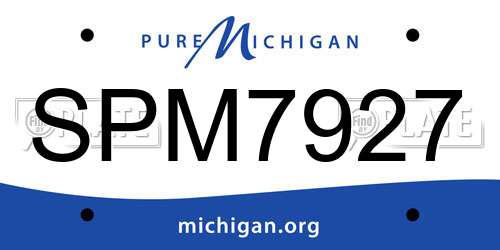 SPM7927 Michigan License Plate
