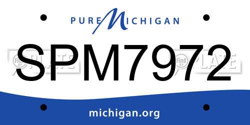 SPM7972 Michigan License Plate