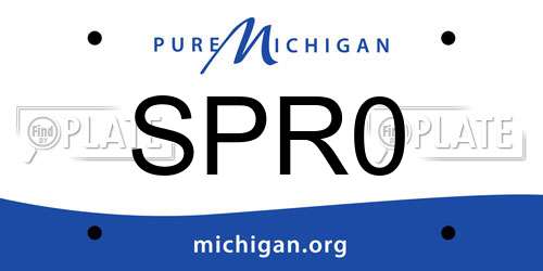 SPR0 Michigan License Plate