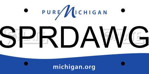 SPRDAWG Michigan License Plate