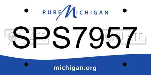 SPS7957 Michigan License Plate