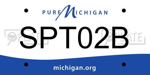 SPT02B Michigan License Plate