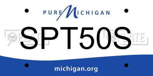 SPT50S Michigan License Plate