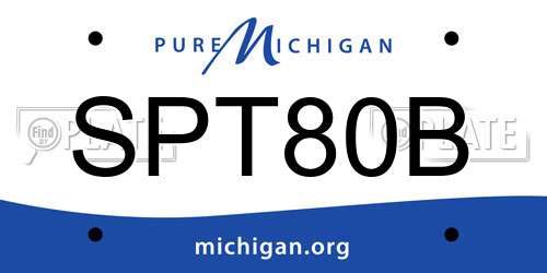 SPT80B Michigan License Plate