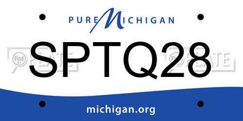 SPTQ28 Michigan License Plate