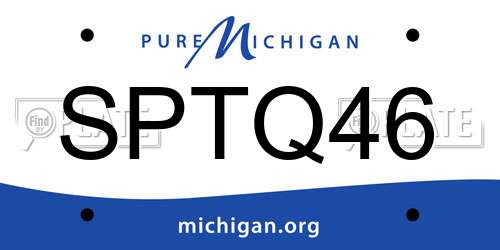 SPTQ46 Michigan License Plate