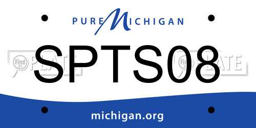 SPTS08 Michigan License Plate