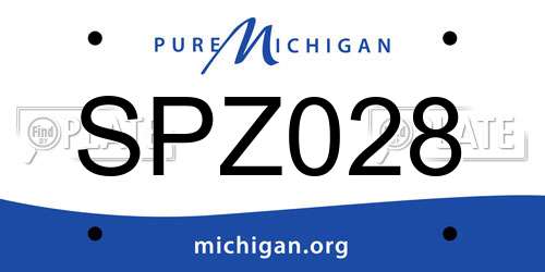SPZ028 Michigan License Plate