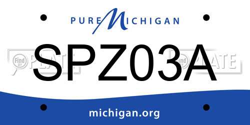 SPZ03A Michigan License Plate
