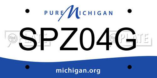 SPZ04G Michigan License Plate