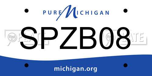 SPZB08 Michigan License Plate