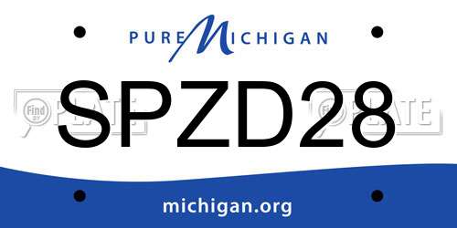 SPZD28 Michigan License Plate