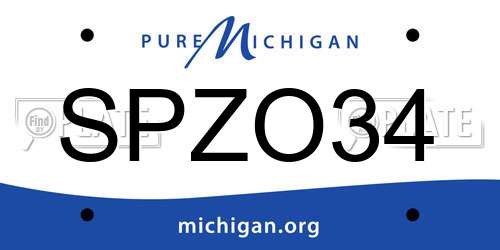 SPZO34 Michigan License Plate