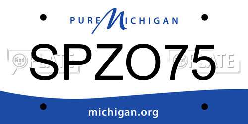SPZO75 Michigan License Plate
