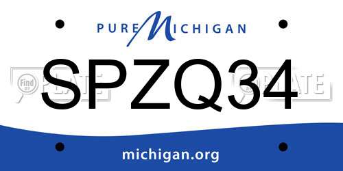 SPZQ34 Michigan License Plate