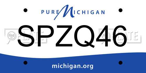 SPZQ46 Michigan License Plate