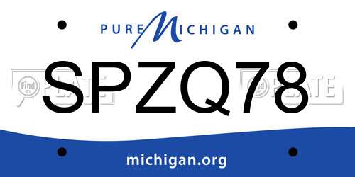 SPZQ78 Michigan License Plate