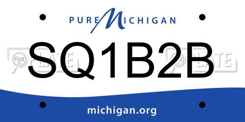 SQ1B2B Michigan License Plate