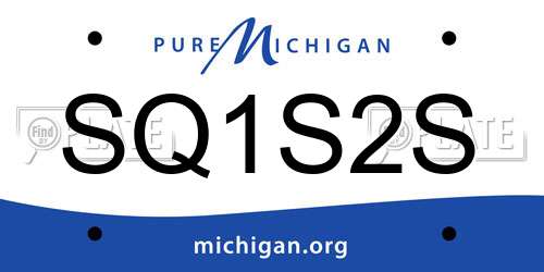SQ1S2S Michigan License Plate